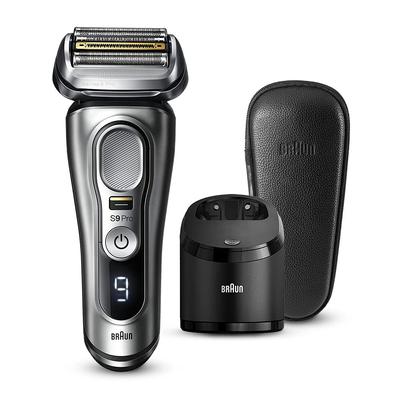 Машинка для чистки Braun Series 9Pro 9467cc, кожаный чехол для бритвы, в комплекте электробритва Mad Silver +