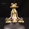 Puntos Vintage Brass Sitting Zen Frog Statue Sculpture Incense Holder Desk Ornament