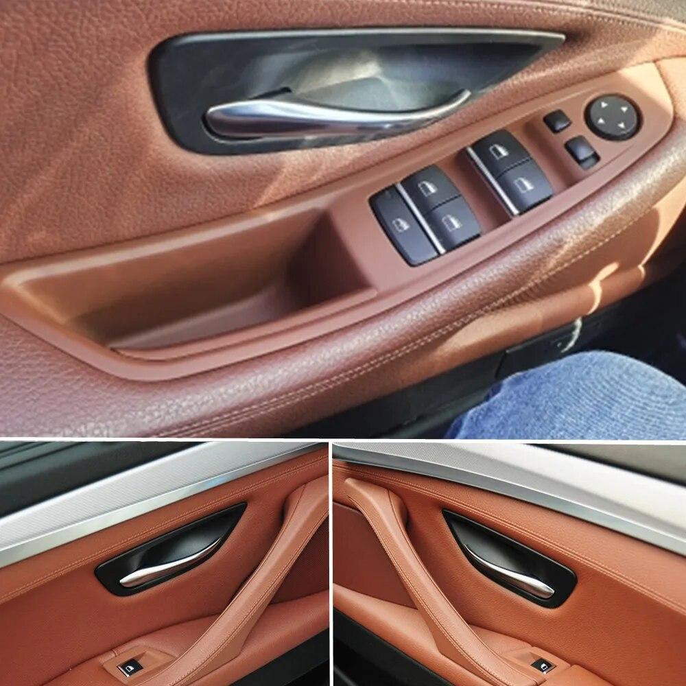 Beige Black Car Inner Door Panel Handle Pull Trim Cover Fit For BMW 5 Serie F10 F11 520i 528i 525d 535i 51417225857 51417225853