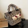 New Retro Leopard Print Bag Cute Shoulder Messenger Bag Women's Casual Cartoon Shoulder Bag Tote Bag Women's Bag