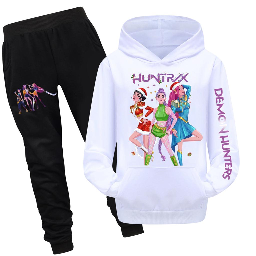 Детский худи и брюки, двухпредметный спортивный костюм, комплект свитшота с длинным рукавом и принтом