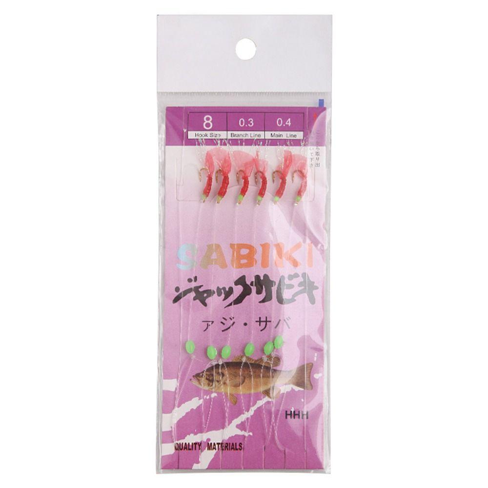 6pcs Rubber Fishing Hooks Wobbler Lure Bait Tackle Bionic String Hook  for Sea/Freshwater Fishing