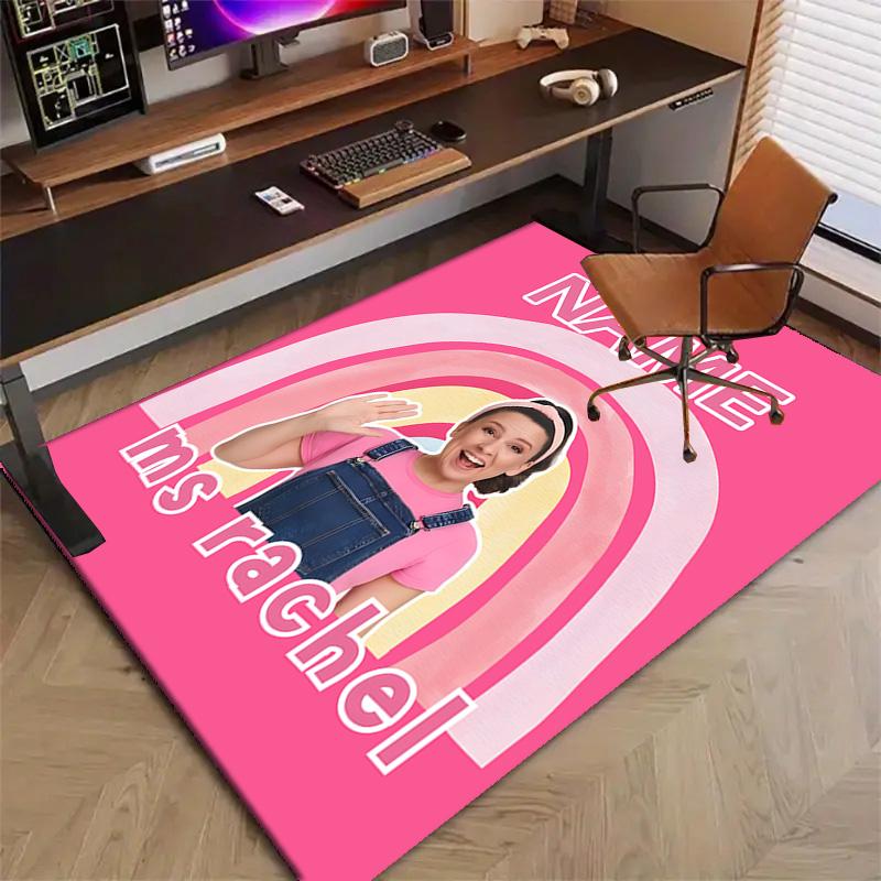 Custom Ms Rachel Mat Personalized Name, Polyester Washable Indoor Entryway Rug, Gift for Christmas, Easter, Thanksgiving Day