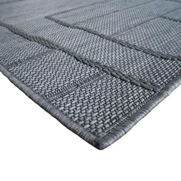 Tapis salon aspect jute gris 190x290