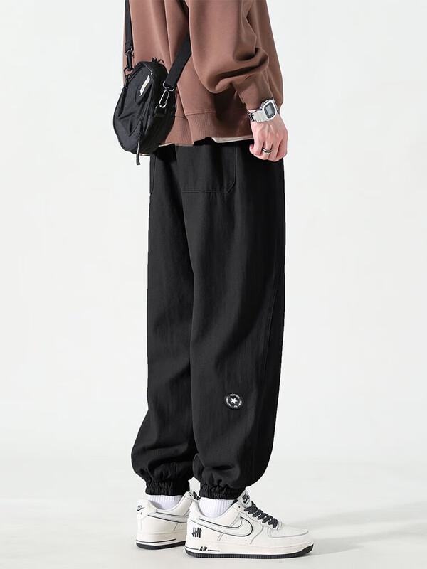 Dingfengbaoluo Мужские брюки-джоггеры в японском стиле, свободного кроя, рабочая одежда