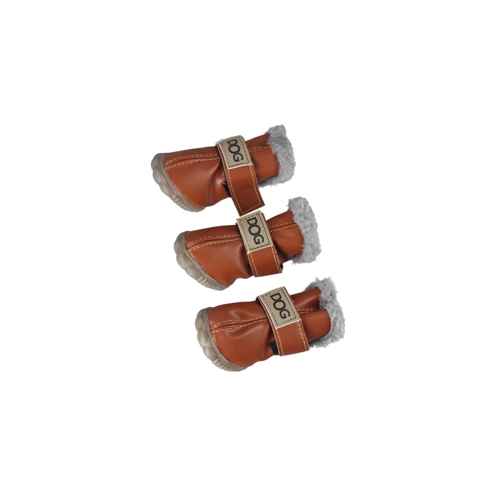 Щенячьи дождевые и снежные ботинки Теплые ботинки для питомцев Зимняя мягкая нескользящая обувь для собак / Водонепроницаемая дождевая обувь из ПУ для собак 4 шт./компл. Чихуахуа