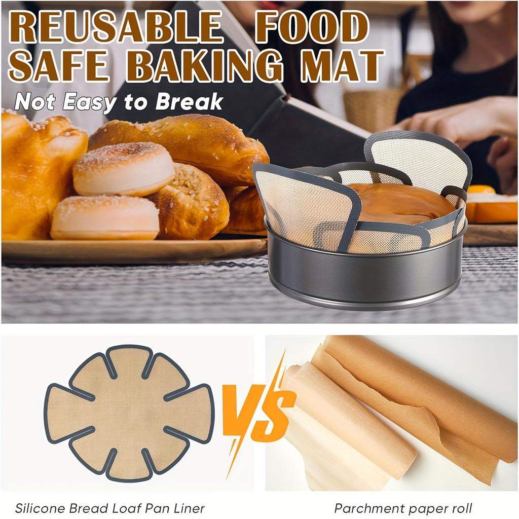 1 шт. Удлиненный силиконовый вкладыш для формы для хлеба для выпечки, многоразовый безопасный для пищевых продуктов коврик для формы для хлеба с безопасным краем и ручкой, антипригарный