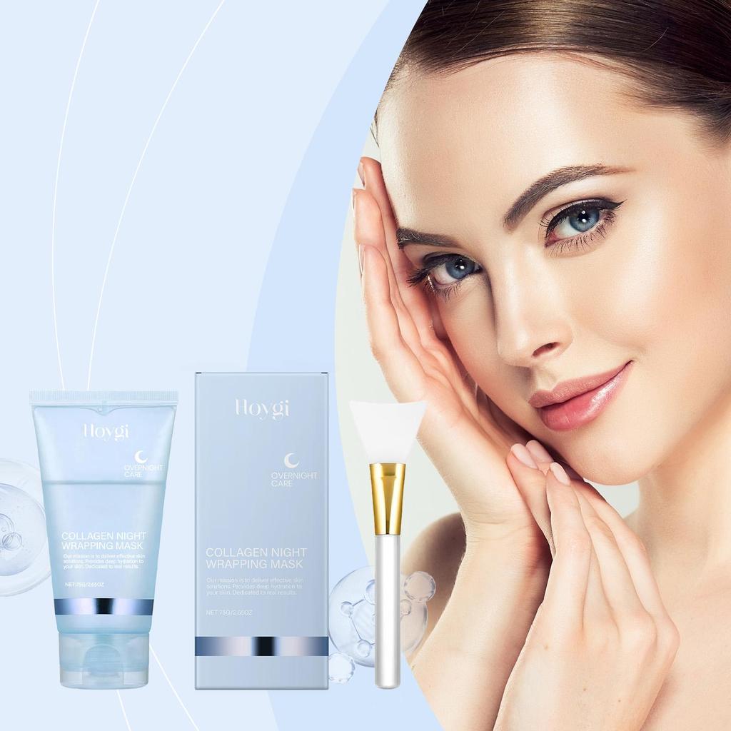 Collagen Peel-Off Mask (with Spatula): Gentle Exfoliating & Hydrating Face Mask for Firming Skin