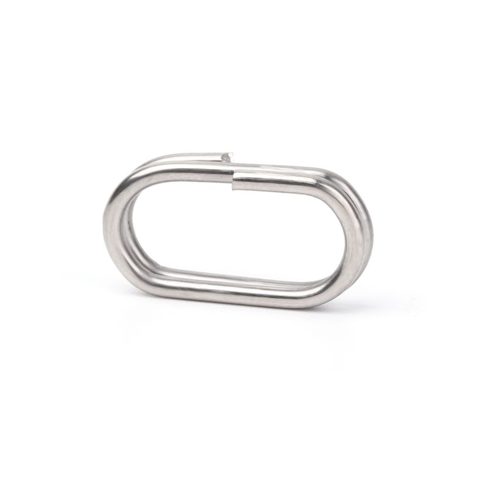 Stainless Steel Line Tackle Durable Fishing Hanging Snap Barrel Swivel Connector Oval Split Rings