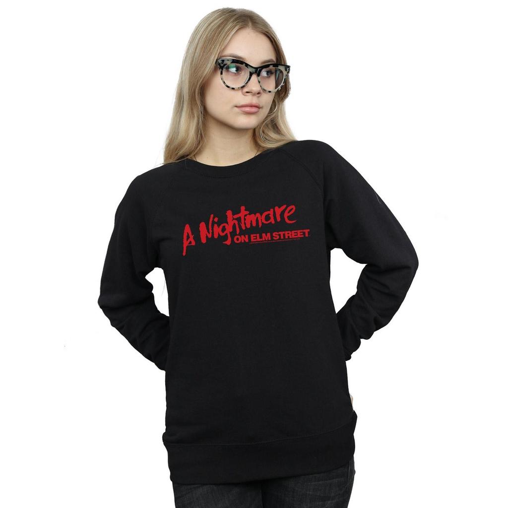 A Nightmare On Elm Street Womens/Ladies Red Logo Sweatshirt