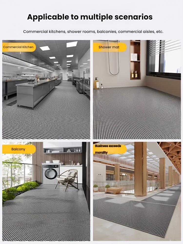 Wear Resistant, Cutting and Anti Slip Floor Mat with Hollow Out Design Suitable for Bathrooms, Toilets, Kitchens, Doorways, Etc