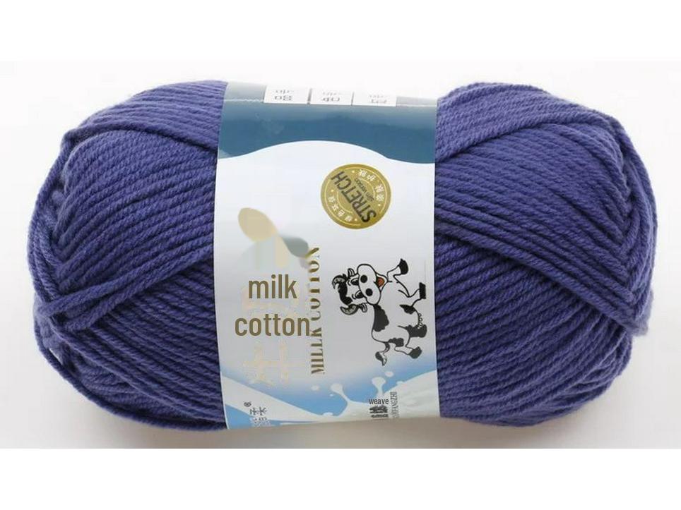 Комплект из 5 нитей детской шерстяной шапки и шарфа из молочной хлопковой пряжи средней толщины, ручная работа