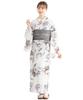 SOUBIEN Floro Yukata Set and Free Otome No Hanayome In Gray Women's 3-Piece (Yukata, Half-Width Obi, Geta), Size, (Flower Kimono) (ykt10250-obh10032)