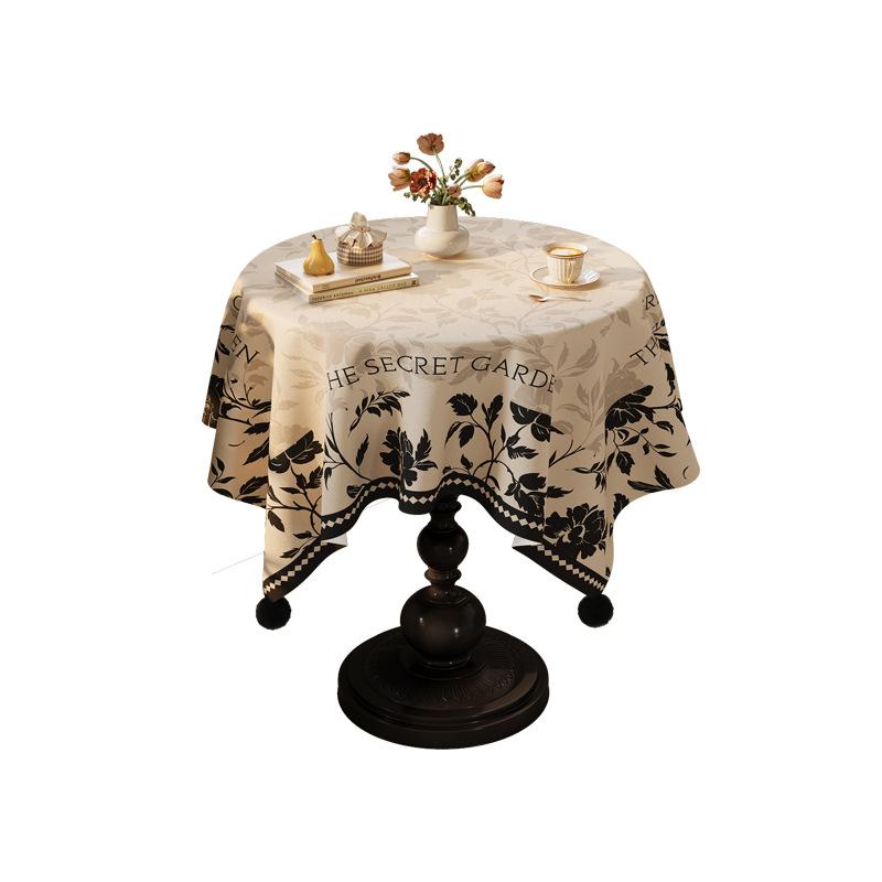 Средневековая круглая скатерть в французском ретро-стиле, легкая роскошь, ощущение высокого класса, круглая накидка на кофейный столик, создающая атмосферу