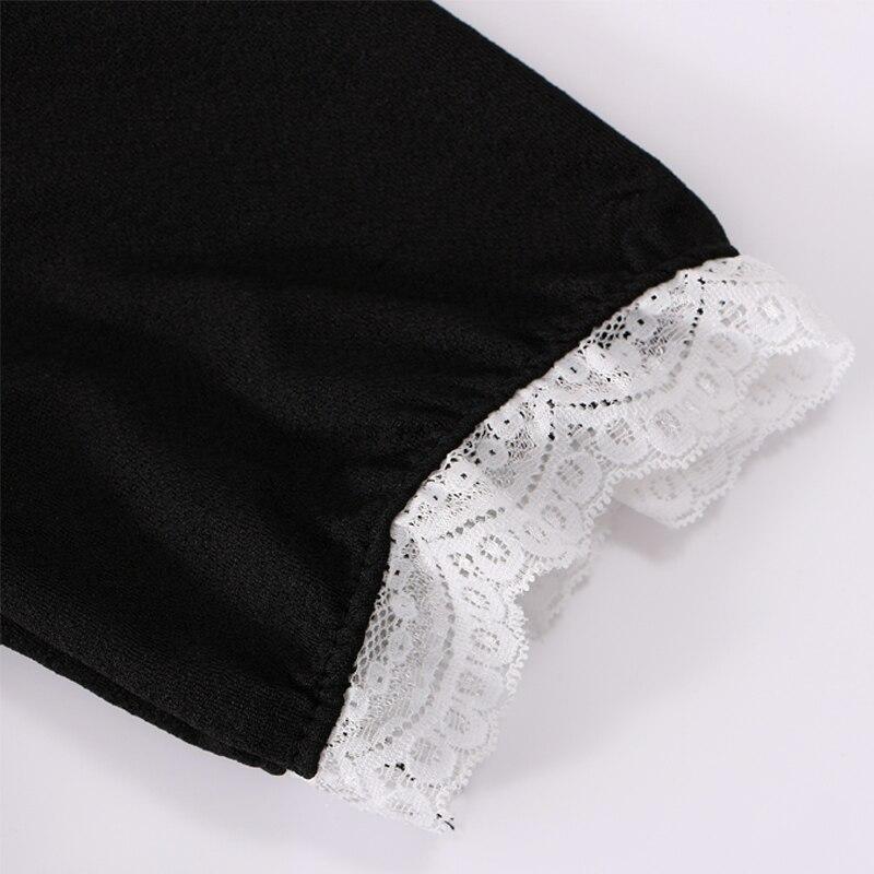 Летнее черное кавайное платье в стиле Лолиты Мори Девушка Фея Милая Лолита Платье с воротником «Питер Пэн» с пышными рукавами Модное женское платье