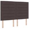 Bed Frame with Headboard Dark Brown 140 x 190 cm Fabric