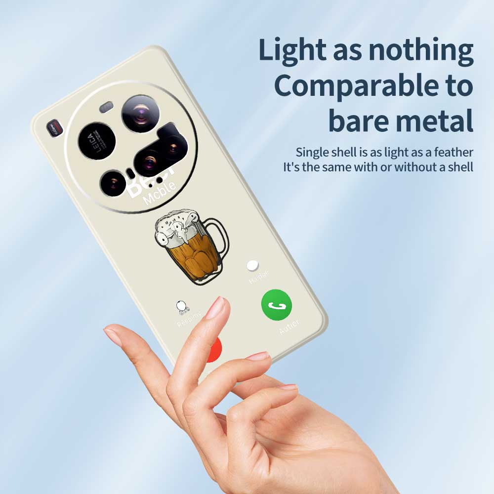 For Xiaomi 15 Ultra Case Beer Pattern Printing Straight Edge TPU Phone Back Cover