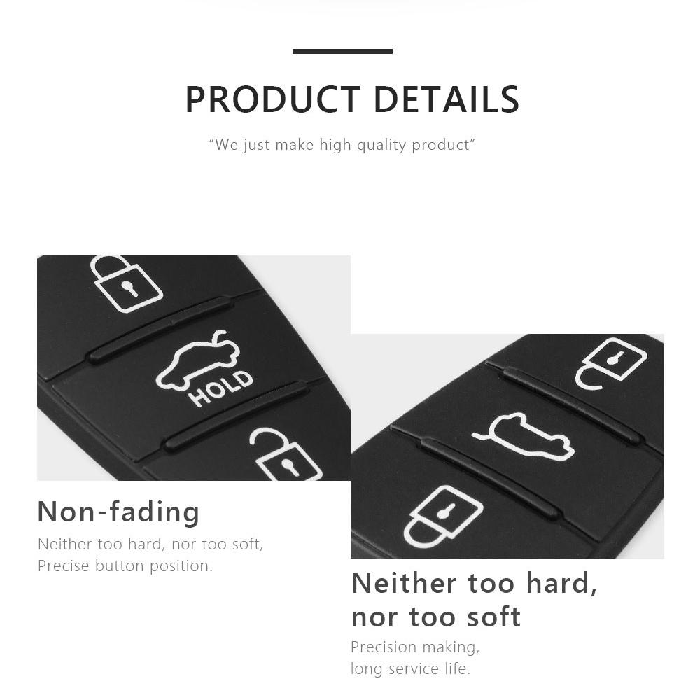 Parts Key Pad Cover Case Car Flip Key Rubber Button Pad 3 Buttons Remote Car Key Shell Rubber Pad