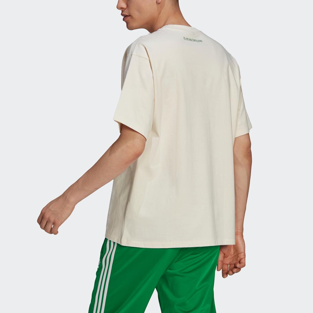 Adidas Originals Star Wars Yoda Theme Print Loose Fit Sports Crew Neck Short Sleeve T-Shirt Unisex Tops Off-White GP3461