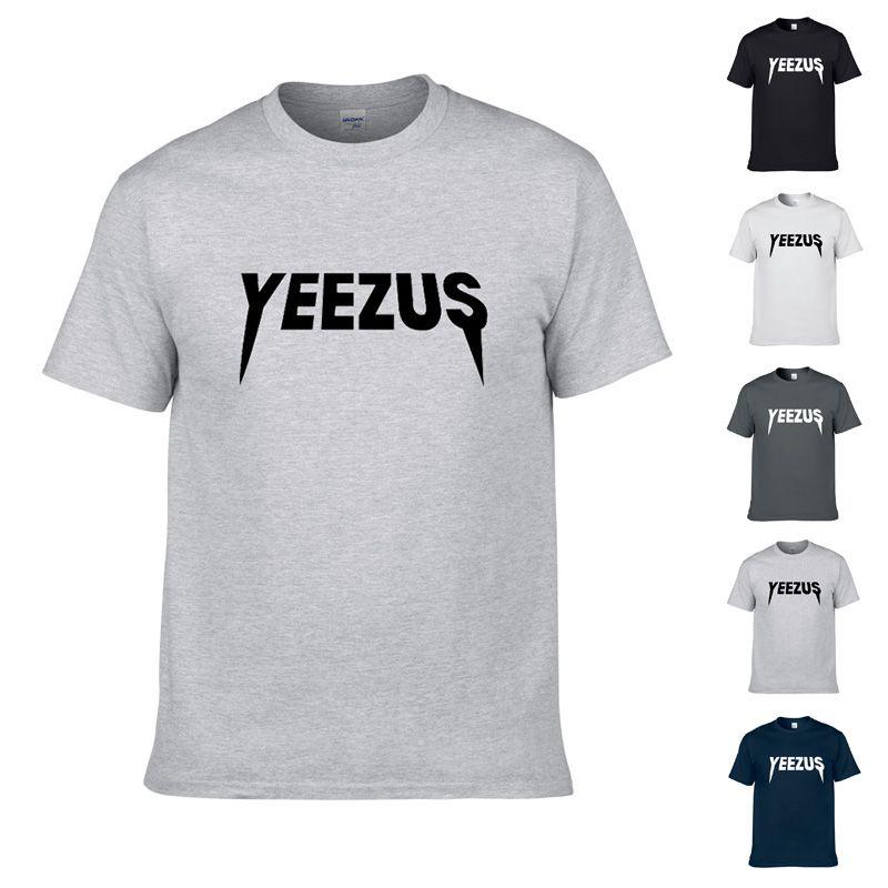 Классическая мужская футболка с коротким рукавом с надписью Yeezus из премиальной смесовой ткани