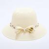 Модная женская соломенная шляпа с бантом и цветочным жемчугом, женская летняя кепка с большими полями, уличная пляжная приморская шляпа, складная