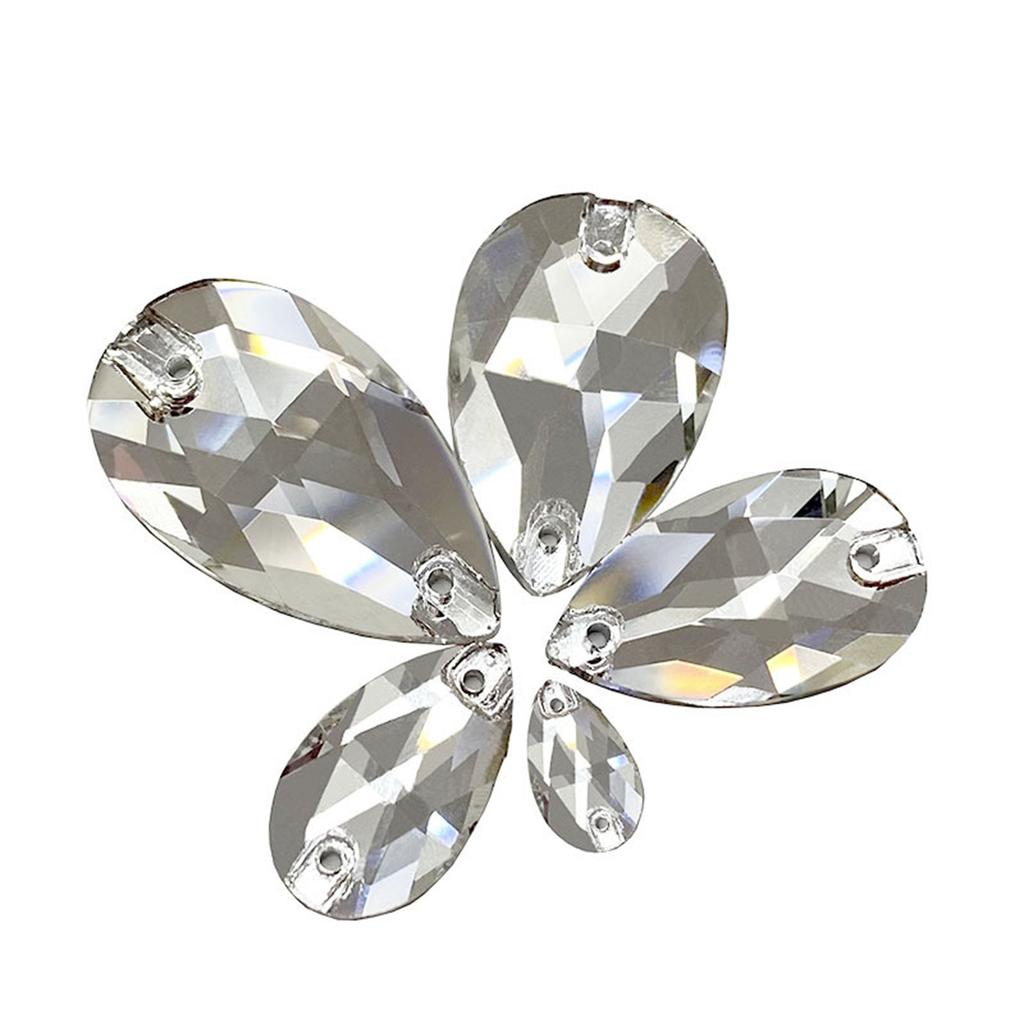 Drop Glass Crystal Sewing Stones Flatback Sew On Rhinestones For Garment Clothes Bags