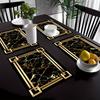 4 шт. Черные Золотистые с Узором Элементов Подставки под Посуду, Подставки, Накладки на Стол, Подходящие для Кухонных Обеденных Столов, Декоративные Подставки для Вечеринок