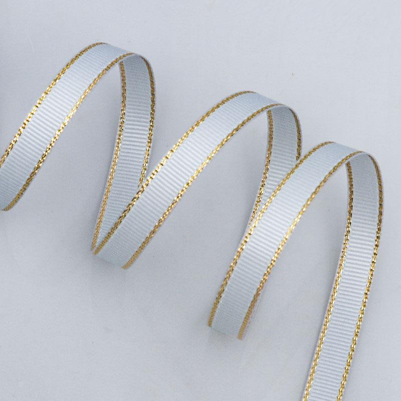 Романтичная и уютная однотонная золотая ребристая лента, зашифрованная полиэстеровая лента, двухсторонняя утолщенная прошитая лента, подарочная коробка, декоративная лента