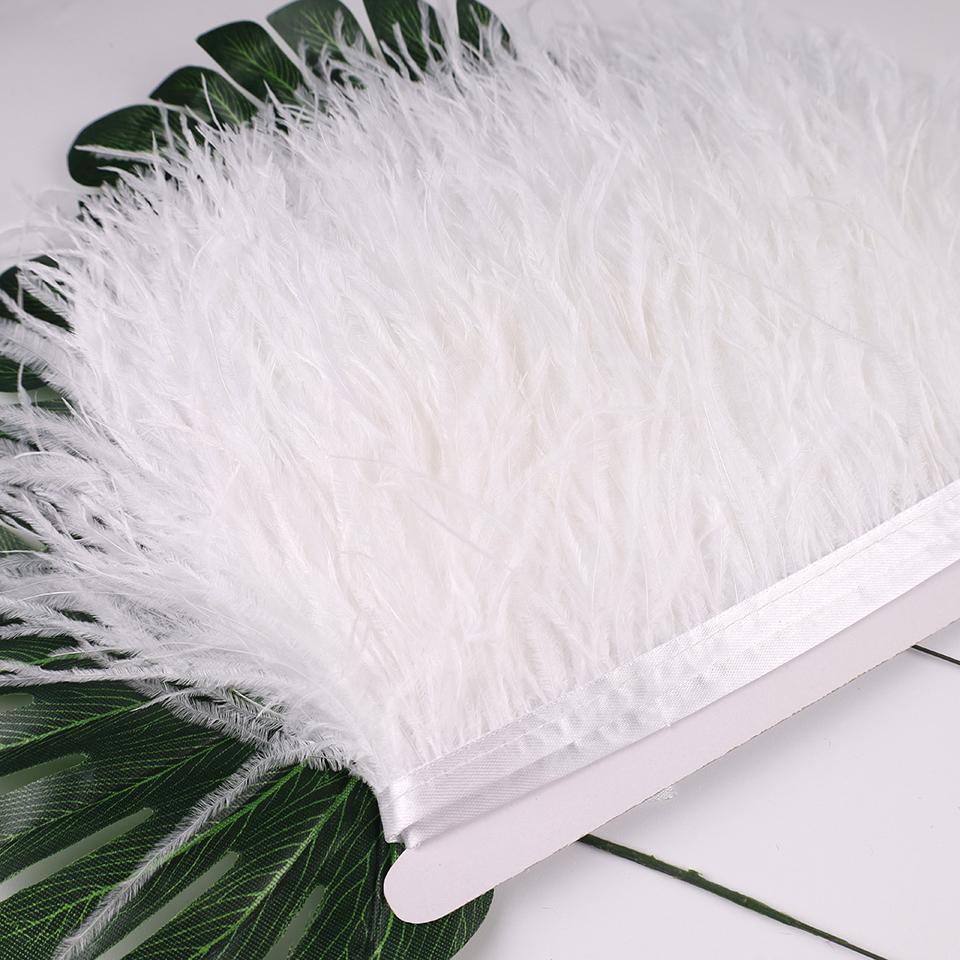 Отделка из перьев страуса 13-18 см, перья на кромке ленты, для DIY, свадебного шитья, украшения платья, поделок, аксессуаров