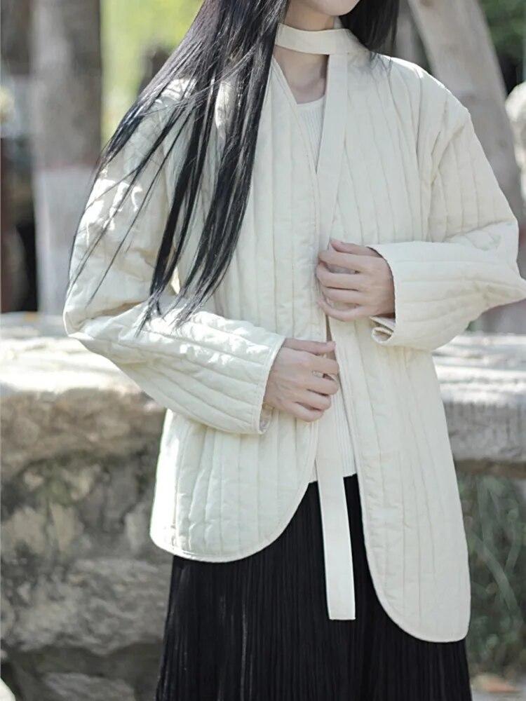 Johnature Женские хлопковые парки в китайском стиле, зимние пальто с длинными рукавами, однотонные женские винтажные парки