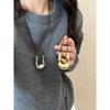and American Style ~ Niche Design U-Shaped Horseshoe Necklace for Women, Long Simple Sweater Chain, Light Luxury, High-End Feel, Exaggerated Accessory