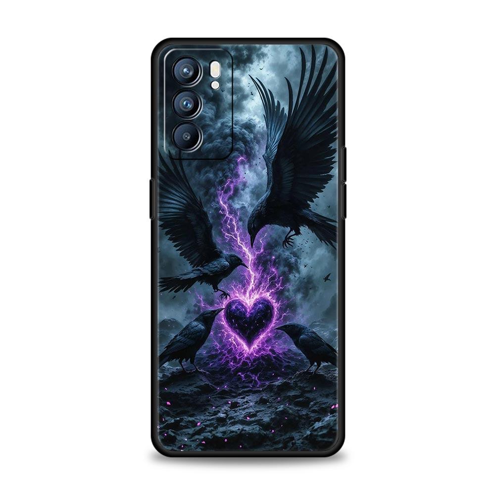 Черный Ворон Чехол для Телефона Для Oppo Reno 13 12 11 10 7 F Find X5 X6 A98 A80 A79 A78 A57 A54 A31 A17 Pro 5G Мягкий ТПУ Чехол Fundas Сумка
