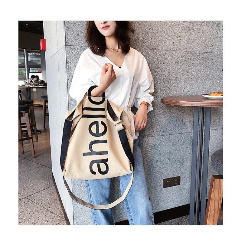 Большая сумка женская, новинка 2018 года, холщовая женская модная портативная сумка-тоут с буквами, широкополосная сумка большой вместительности