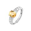Natural colored treasure s925 sterling silver ring for women's niche high-end light luxury garnet topaz crystal ring