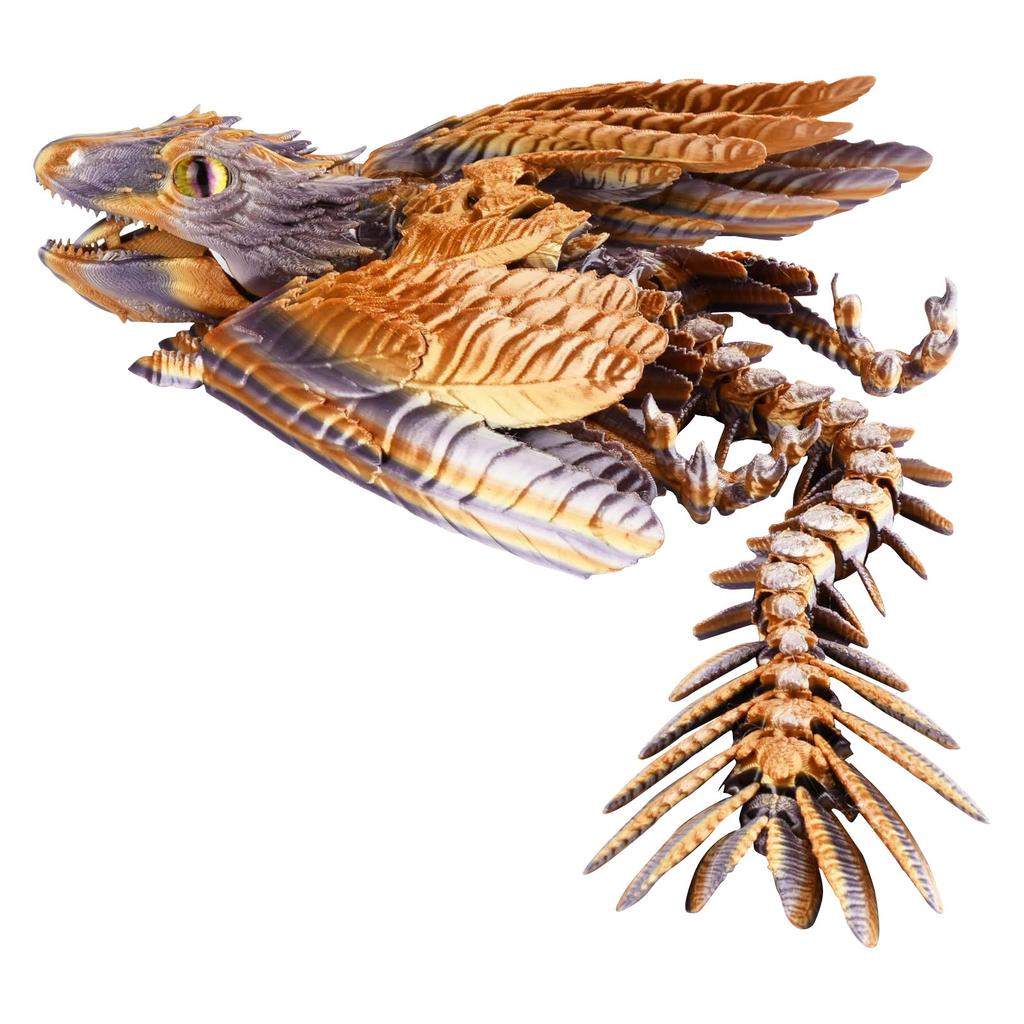 Пернатый дракон, 3D-печатный дракон, шарнирный дракон, дракон, 3D-печатная игрушка, настольный питомец