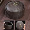 Ceramic Ashtray with Lid Retro Chinese Style Windproof Heat-resistant Ash Holder Portable Travel Home Office Outdoor Ash Storage Tray