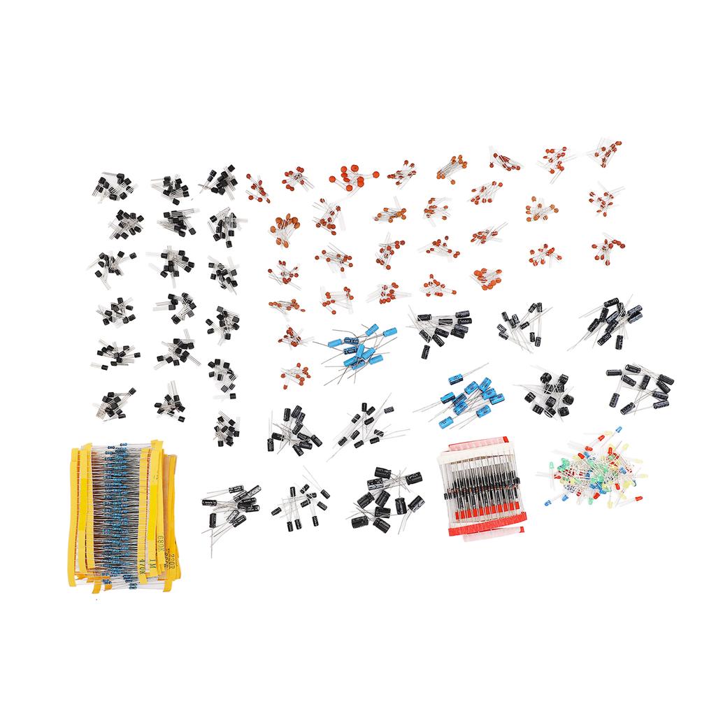 Набор 1400 шт. Электронные компоненты Металлопленочный резистор Керамический Электролитический конденсатор Транзистор