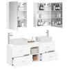5 Piece Bathroom Furniture Set White Engineered Wood & Glass