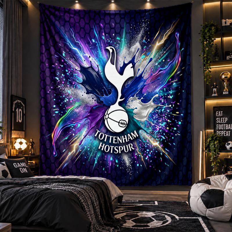 Wall Hanging Tapestry Tottenham Hotspur Print Cloth for Living Room Bedroom Home Decor