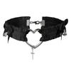 Popular Elastic Decoration Female Lady Heart Bow-knot Cross Leg Ring Choker Necklace for Dating Harness