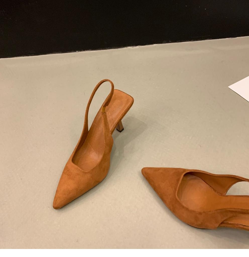 Нишевые французские туфли на высоком каблуке, черные сандалии с головкой сумки, туфельки феи, новые весна-лето 2025, остроносые темпераментные одинарные туфли