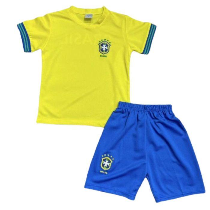 Ensemble de football (maillot et short) - NPZ - Inspire Brésil - Taille 4-14 ans - Jaune - Short taille élastique