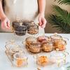 Nordic Dried Fruit Plate Snack Dish Transparent Round Fruit Dish Snack Grid Plate Snack Tray Iron Box with Lid Dessert Tray