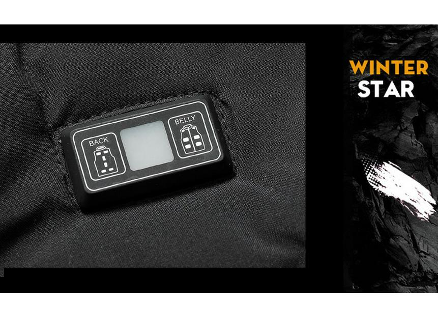 Мужской USB Электрический Жилет с Интеллектуальным Подогревом в Пятнадцати Зонах с Дисплеем.