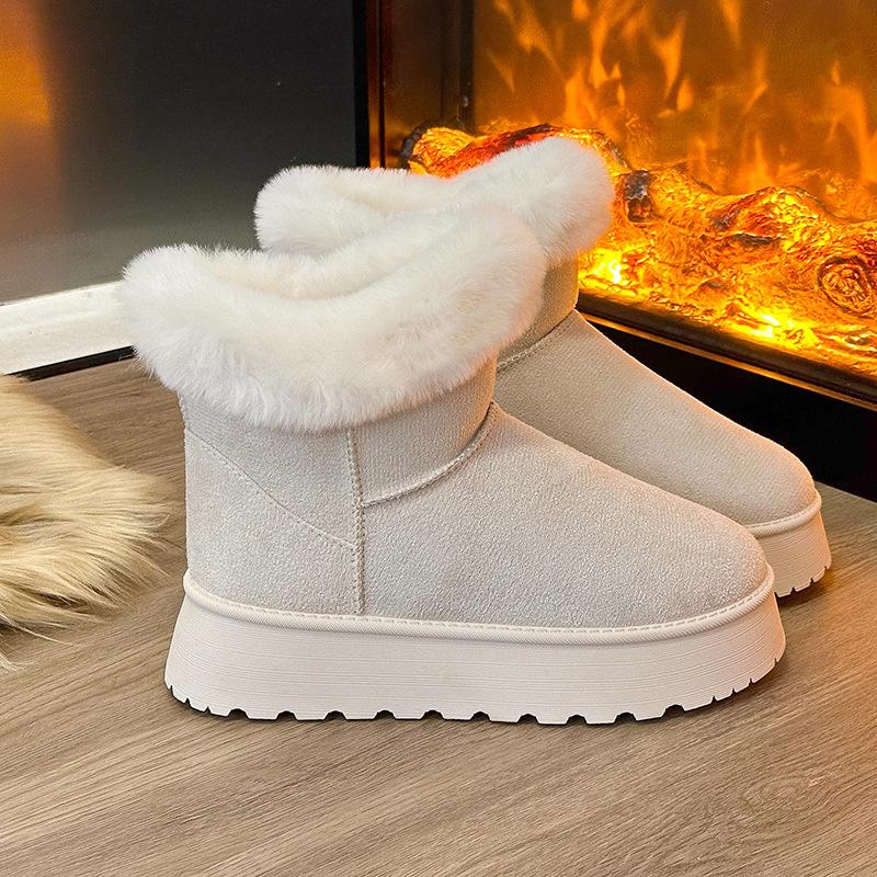 Большого размера осенне-зимние новые ботинки-дутики на толстой подошве с увеличением высоты, женские короткие Le замшевые водонепроницаемые, нескользящие и теплые хлопковые