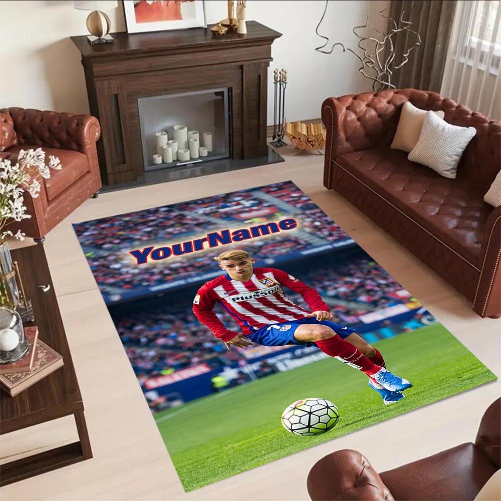 Atletico Madrid Customized Name Area Rug Suitable for Bedrooms Study room Living Rooms Decorate room Antislip Carpet Anime Office Decor