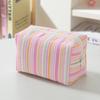 Полосатая косметичка из полиэстера для женщин с отделением для хранения, дорожный органайзер