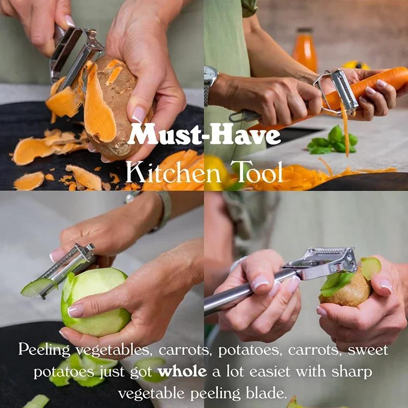 Multi-function Vegetable Peeler Stainless Steel Dual Blade Potato Cucumber Carrot Grater Vegetables Fruit Peeler Kitchen Gadget