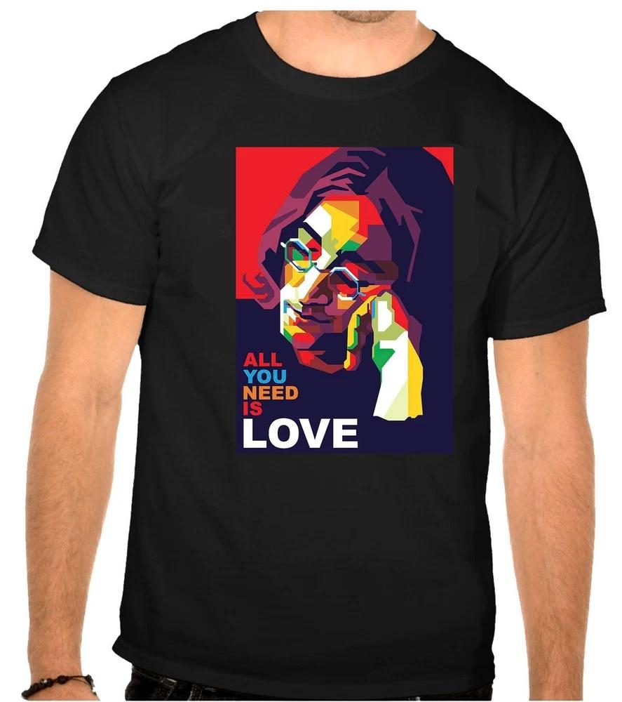 John Lennon Rock Music Logo Black TShirt 1398