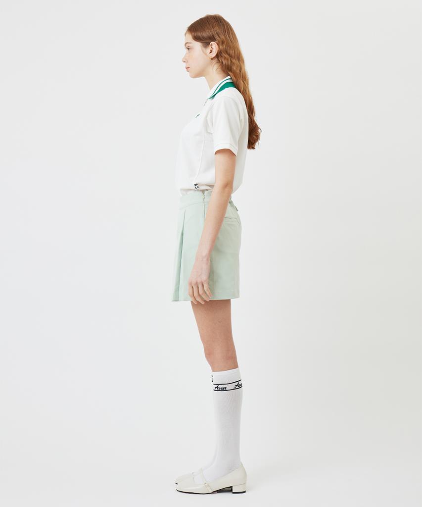 AVEN Zip-Up Polo Shirt White
